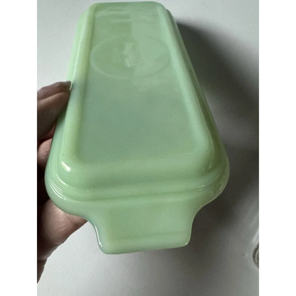 Fire King Jade 1/4 Lb Butter Dish with Lid Made In USA Vintage Oven Ware